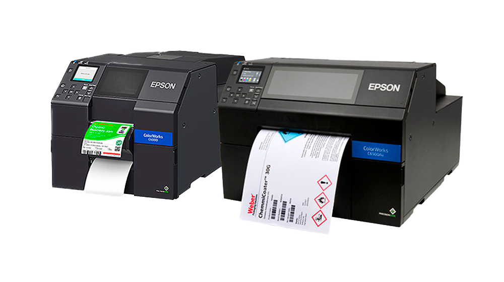 Epson C6000 og Epson C6500 fra Etisoft. Epson Farve etiketprinter. Farve labelprinter og mærkater.